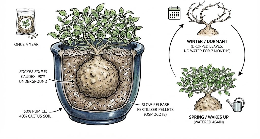 Fastest Growing Caudex: The 'Set It and Forget It' low-maintenance method for growing Fockea.