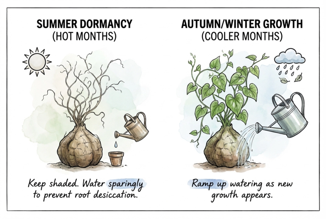 Dormant winter grower with yellowing leaves
