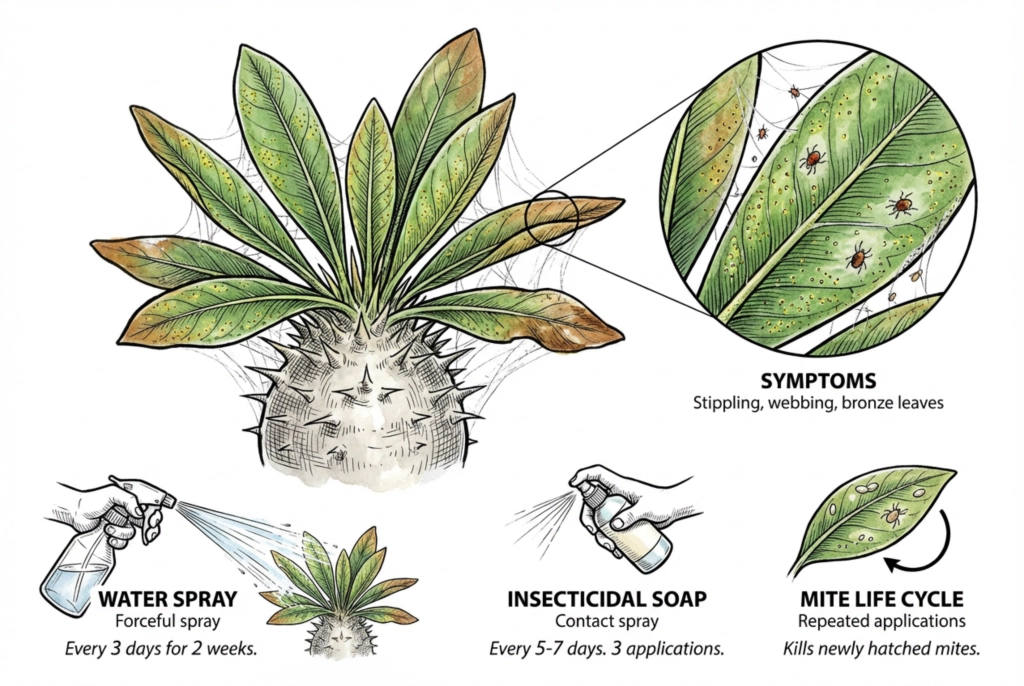 Spider mite symptoms and control strategies