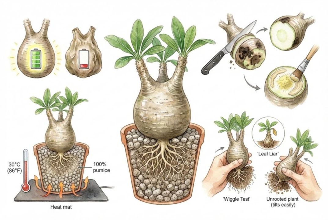 Pachypodium Gracilius Rooting Guide for Bare-Root Imports