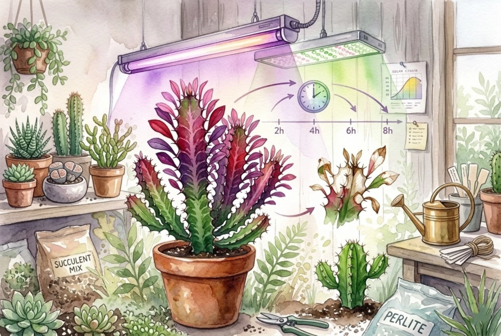 UV-B Grow Lights for Euphorbia: Safe Color Guide