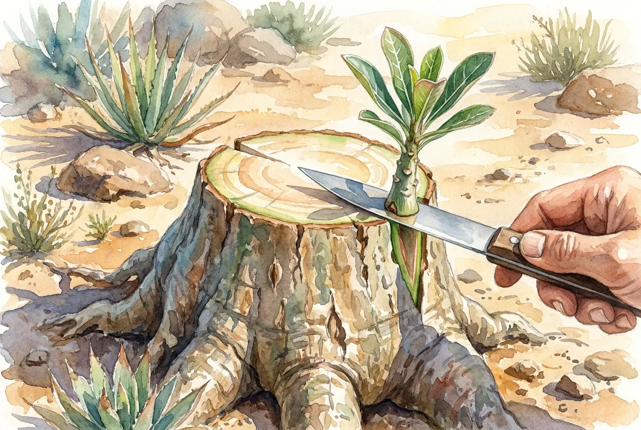 Adenium Caudex Grafting: Top-Work a Desert Rose Safely
