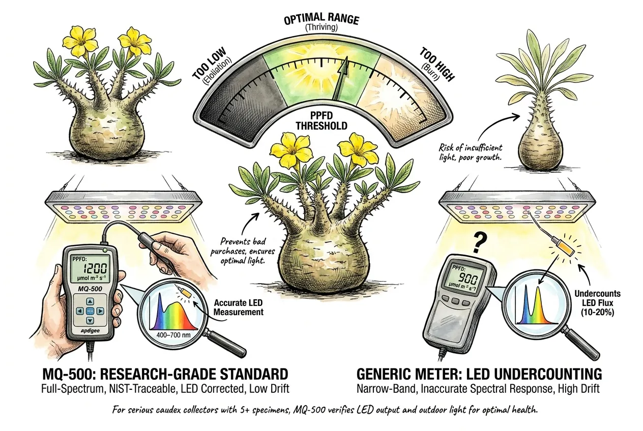 PAR quantum meter sensor measuring canopy light