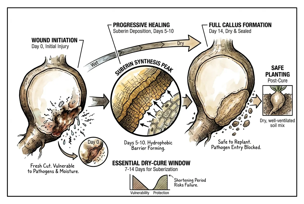 Botanical illustration for: Why does the dry-cure window need to be 7 to 14 days?