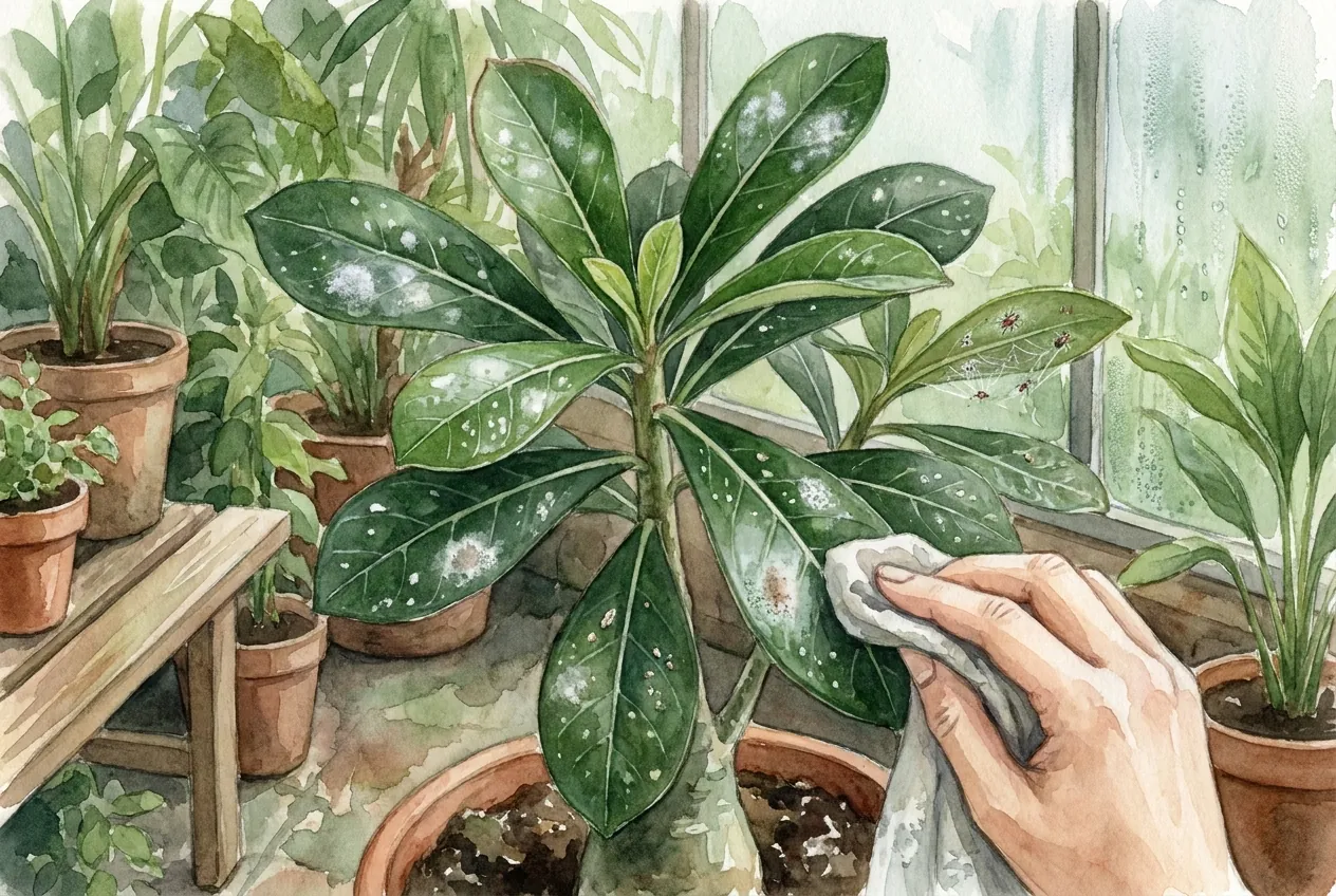 Adenium White Spots on Leaves: Causes, Mites, Safe Fixes
