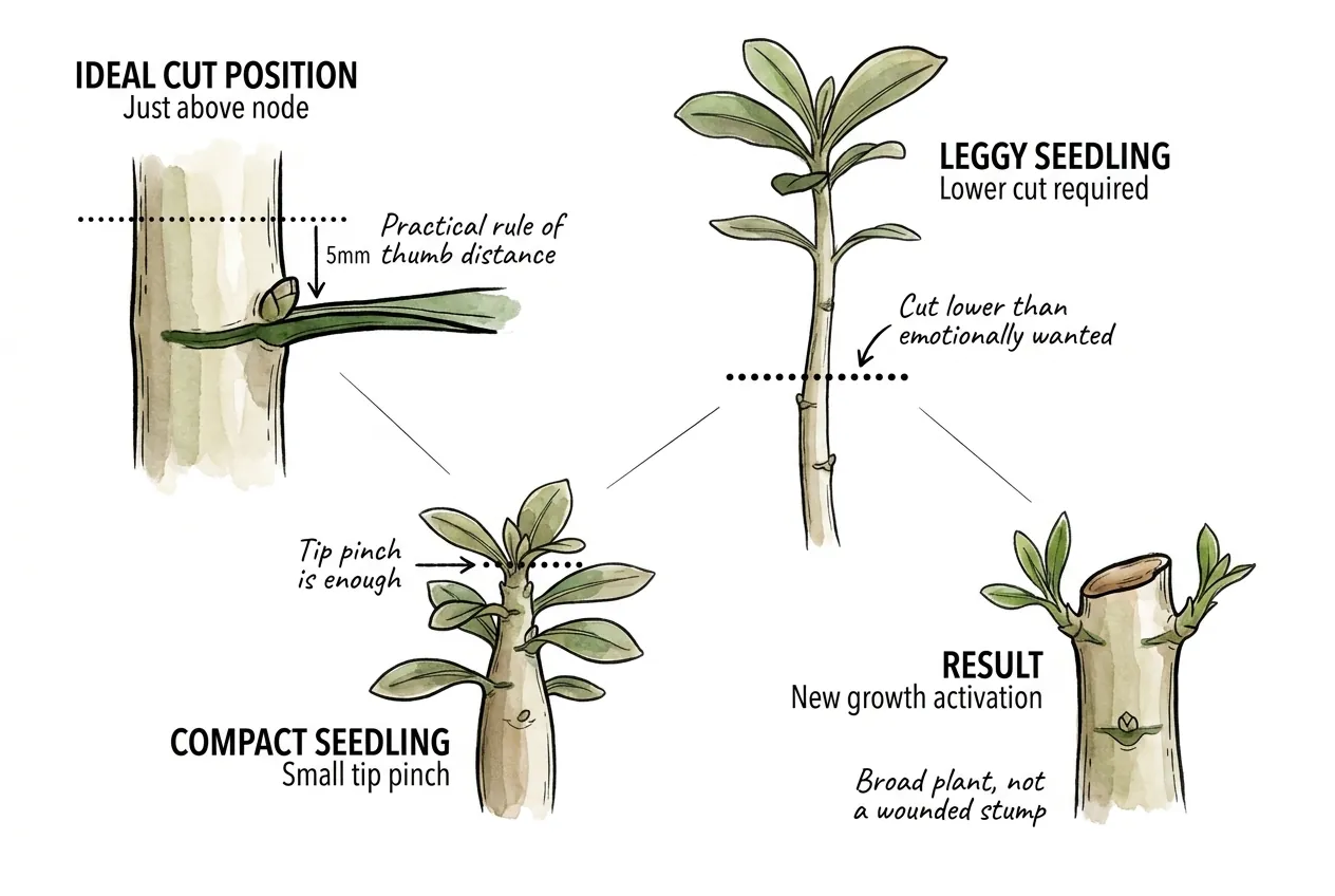 Botanical illustration for: How high should the cut be?