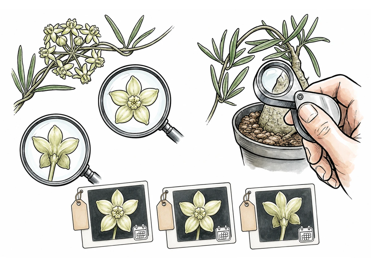 Botanical illustration for: A loupe record documents the flower, not its sex