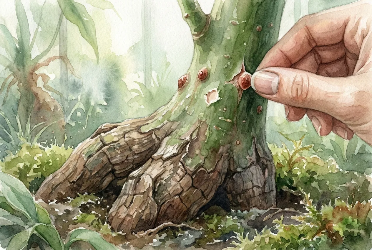 Scale vs Corking on Caudex? A Safe One-Bump Check