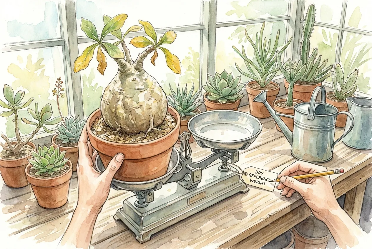 Last Watering Before Caudex Dormancy: A Dry-Down Rule